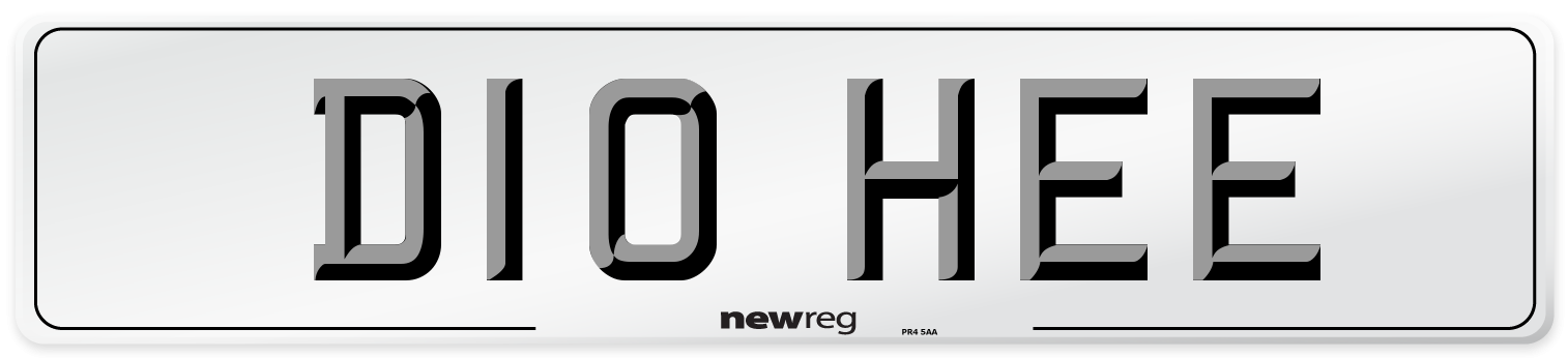 D10 HEE Number Plate from New Reg